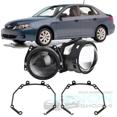 Светодиодные линзы для фар Subaru Impreza (GE/GH) рестайл [2007-2011] для замены на светодиодные Би-ЛЕД модули XENONshop54 Crystal Vision Compact BI-LED 3-0