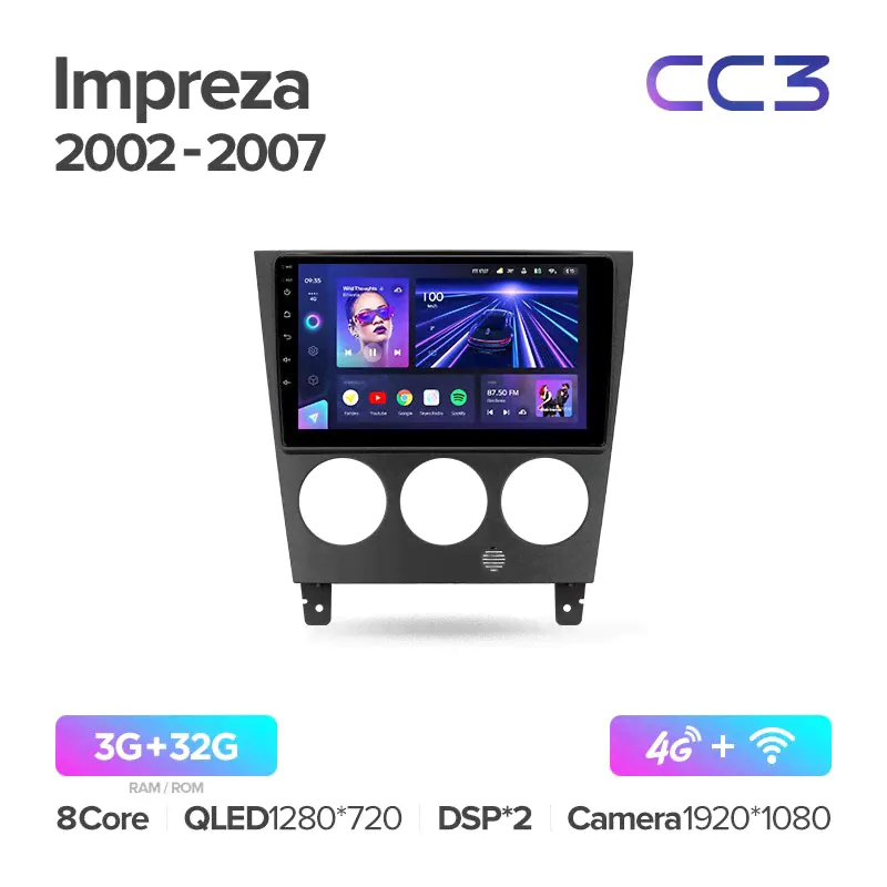 Штатная магнитола Teyes CC3 для Subaru Impreza GD GG 2002-2007 на Android 10