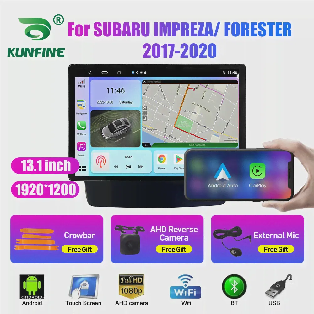 13,1-дюймовый автомобильный радиоприемник для SUBARU IMPREZA FORESTER Автомобильный DVD GPS Навигация Стерео Carplay 2 Din Центральный мультимедийный Android Auto-0