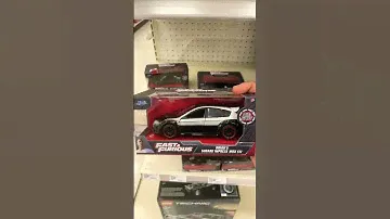 Die-Cast Fast and Furious Dom’s Dodge Charger and Brian’s Subaru Impreza WRX STI shopping at Target
