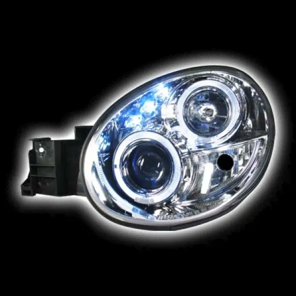 Оптика передняя "ангельские глазки", линза, хром, Subaru Impreza 2000-2003