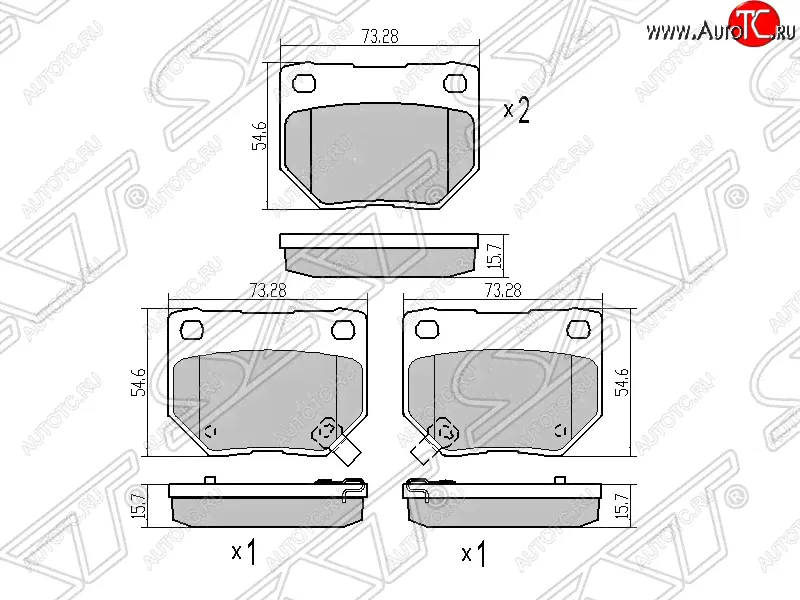 Колодки тормозные SAT (задние) Subaru Impreza ( GD, GG) (2000-2007)-0