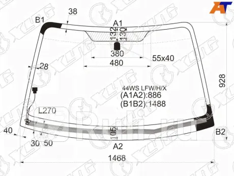 44WS LFW/H/X - Лобовое стекло (XYG) Subaru Impreza GD/GG (2000-2007)-0