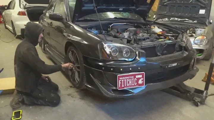 Installing carbon fiber fenders on a subaru