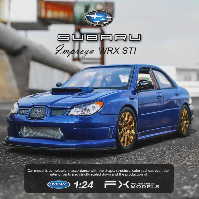 WELLY 1:24 SUBARU IMPREZA WRX STI Спортивный автомобиль Моделирование Сплава Модель автомобиля Ремесла Украшения Коллекция игрушек инструменты подарок B230-0