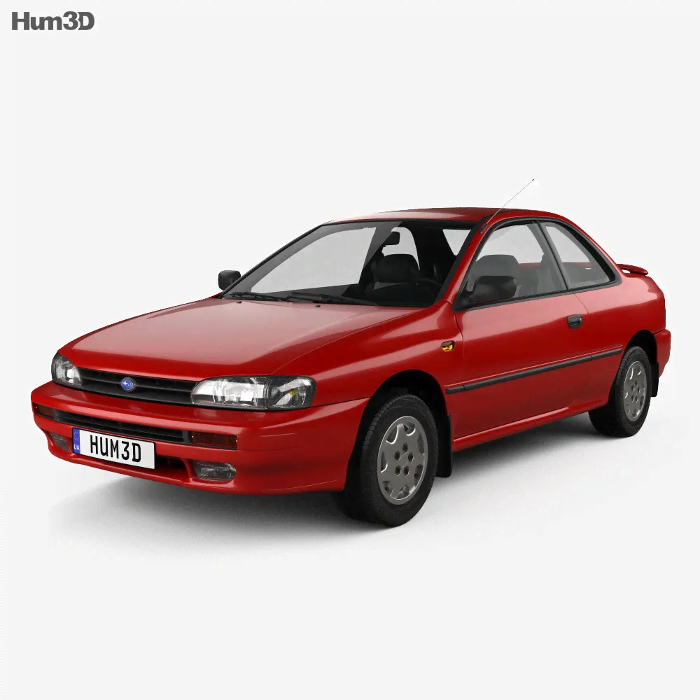 Subaru Impreza Coupe with HQ interior 2001 3D model