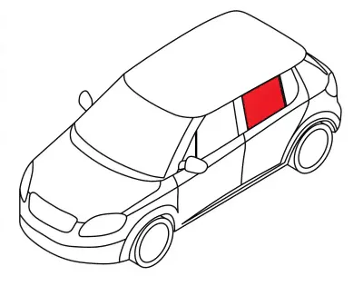 Стекло заднее дверное левое SUBARU IMPREZA 5D HB-0