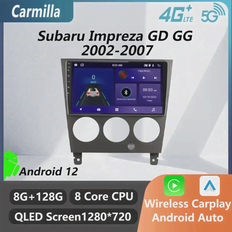 2 Din Android Автомобильный Радиоприемник Стерео для Subaru Impreza GD GG 2002-2007 Мультимедийный Плеер Навигация GPS Android Головное устройство с Рамкой-0