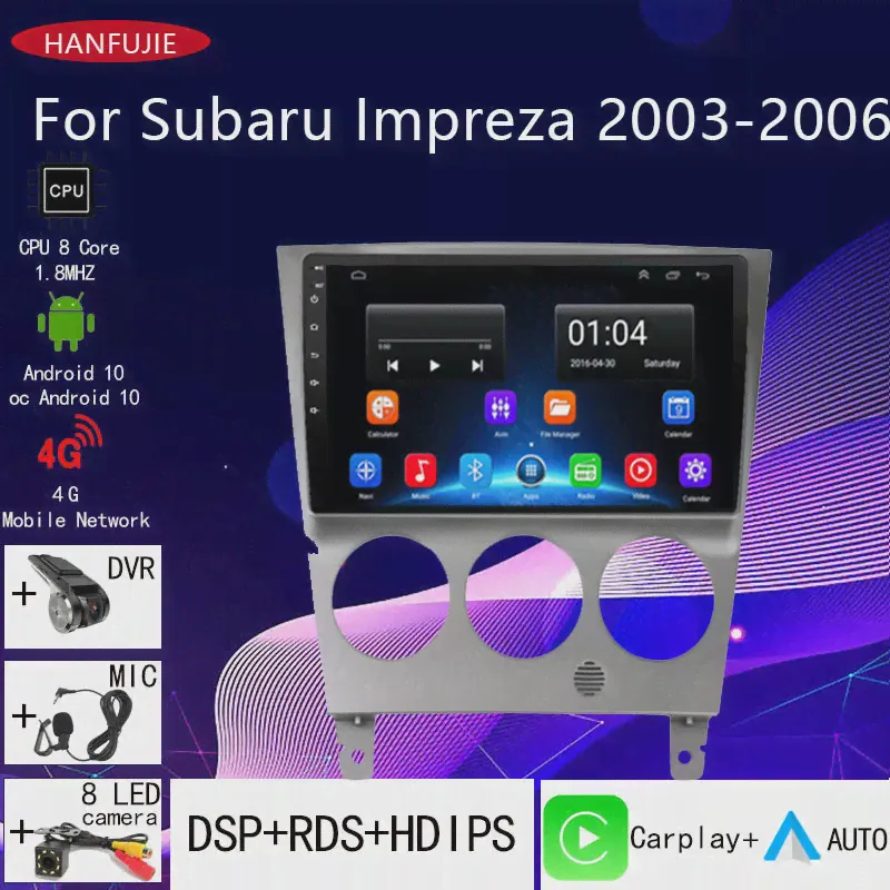 2DIN Без DVD Автомобильный Радиоприемник Android Мультимедийный Плеер Авто Carplay GPS Навигация для Subaru Impreza GD GG 2003 2004 2005 2006